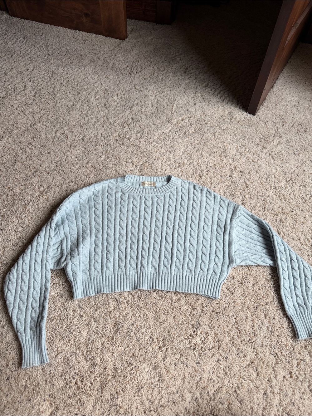 Altar’d State Cropped Cable Knit Sweater